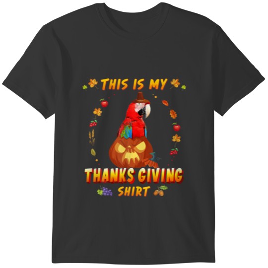 Cute Parrot Bird In The Pumpkin Fall This Is My Th T-shirt