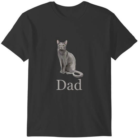 Blue Russian Cat Dad Gift Cat Daddy Father Present Polo T-shirt