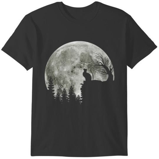 cat enjoy the moonlight halloween sleeveless T-shirt