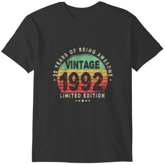 30 Years Old Bday Vintage 1992 Limited Edition 30T T-shirt