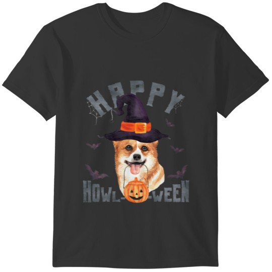 Happy Howloween Cute Pembroke Welsh Corgi Hallowee T-shirt
