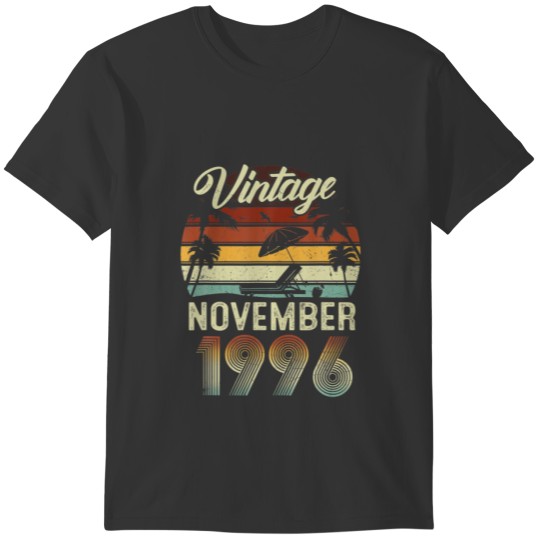 25Th Birthday Decoration Vintage November 1996 T-shirt