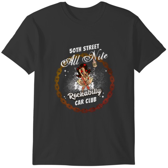 Rockabilly Styled Any Name Car Club T-shirt