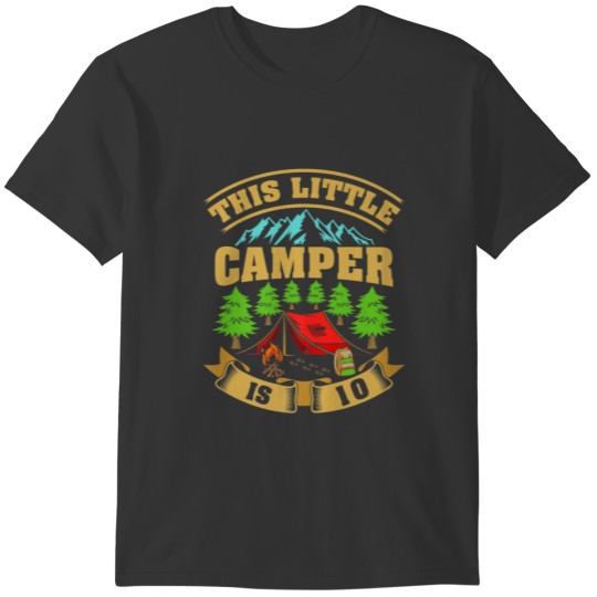 Kids 10Th Camping Birthday Camper Lover 10 Year Ol T-shirt