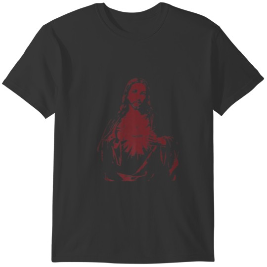 Jesus Monochromatic Chocolate Image On Black Backg T-shirt