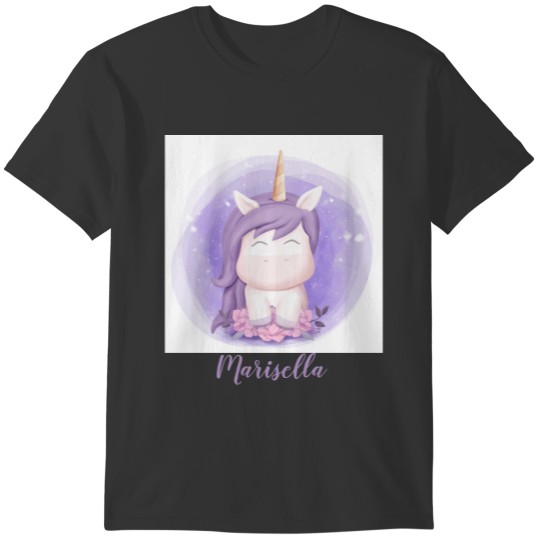 Purple Unicorn Name Personalized T-shirt
