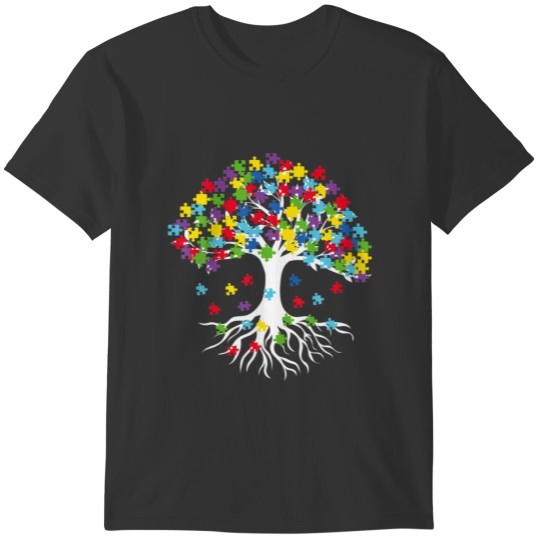 Tree Of Life Autism Awareness Month Funny ASD Supp T-shirt