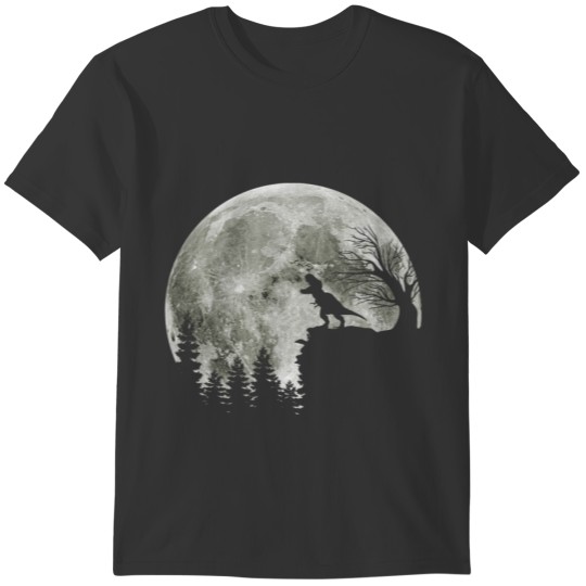 t-rex roar on mountain halloween moon sleeveless T-shirt