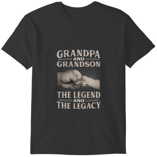 Grandpa And Grandson Fist Pump Cool Design T-shirt