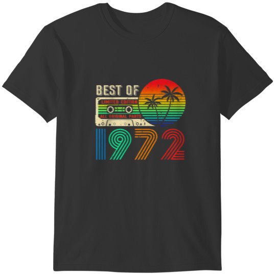 Best Of 1972 50Th Birthday Vintage Cassette Limite T-shirt