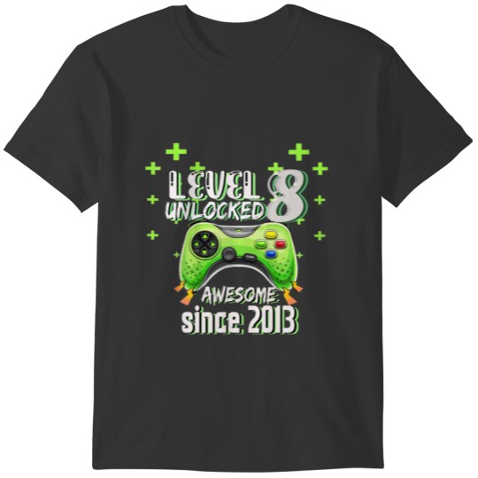 Mens Level 8 Unlocked Awesome 2013 Video Game 8Th T-shirt