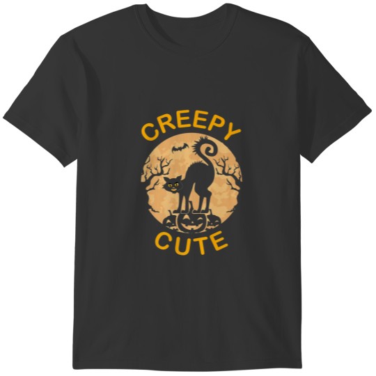 Creepy Cute Black Cat Halloween T-shirt