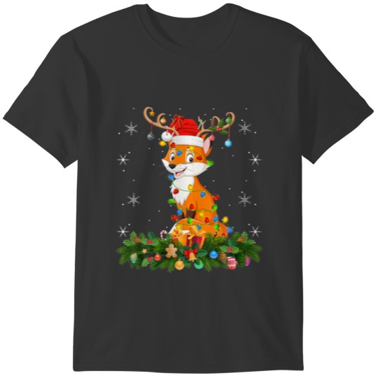 Funny Foxes Animal Lover Xmas Matching Fox Christm T-shirt