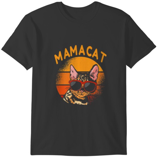 Mamacat Vintage Cat Mom Retro Mother's Day Women D T-shirt