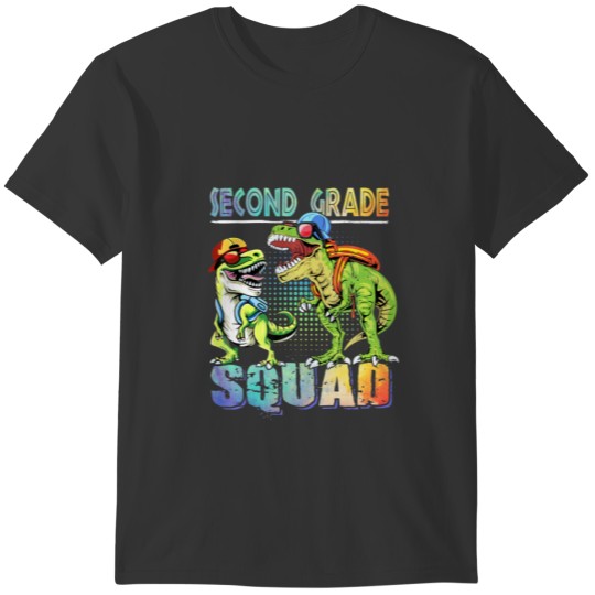 Second Grade Squad Dinosaur Back To School Backpac T-shirt