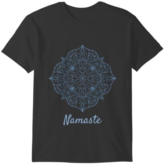 Pretty Blue Mandala Namaste T-shirt