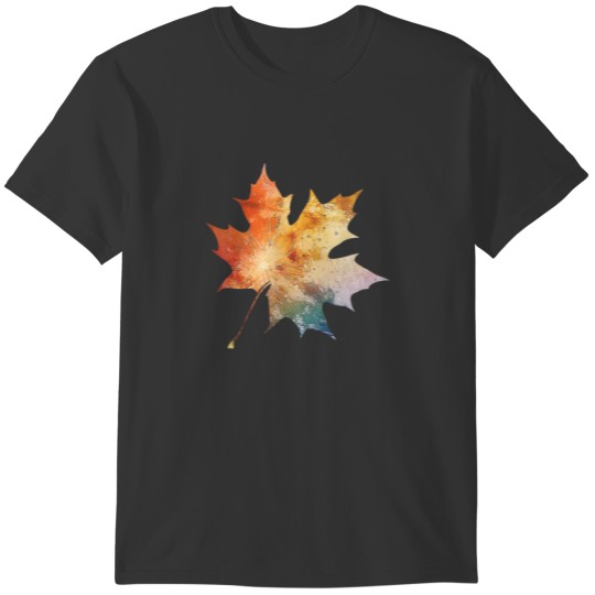 Vintage Autumn Retro Watercolor Maple Leaf Theme T-shirt