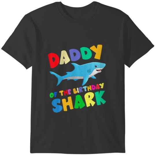 Mens Daddy Of The Shark Birthday Dad Matching Fami T-shirt