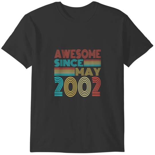 20Th Birthday Awesome Since May 2002 20 Years Old T-shirt