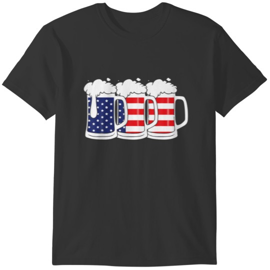 Beer American Flag  4Th Of July Men Women Merica U T-shirt
