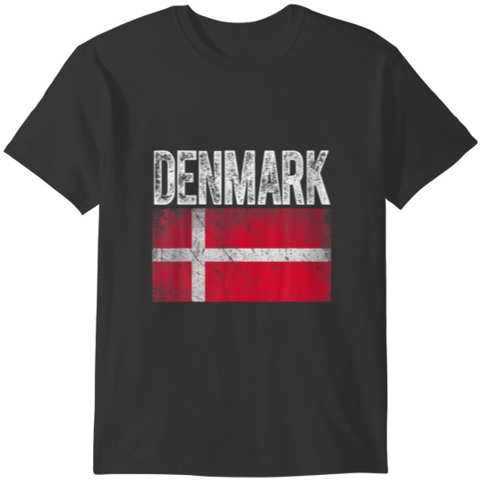Patriotic Distressed Denmark Flag Men Women T-shirt