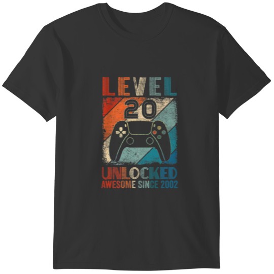Vintage Level 20 Unlocked Video Gamer Awesome Sinc T-shirt