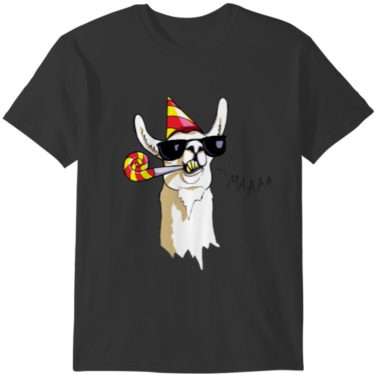 Cool Funny Party Llama  with Sunglasses T-shirt