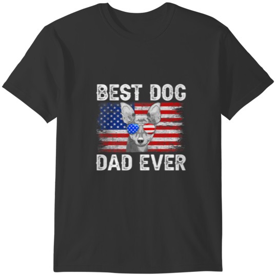 Mens Best Chihuahua Dad Ever American Flag 4Th Of T-shirt