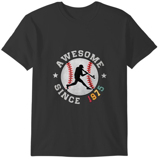 Birthday Baseball Lover Gift 47 Years Old Awesome T-shirt