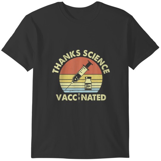 Thanks Science Vaccinated Vintage Pro-Vax Summer V T-shirt