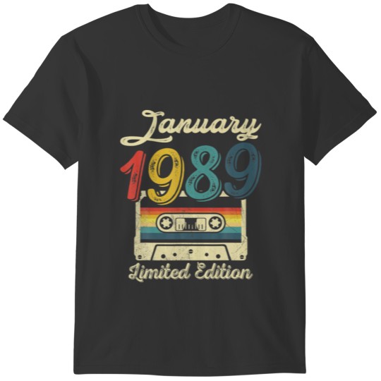 Vintage January 1989 Cassette 33Rd Birthday Decora T-shirt