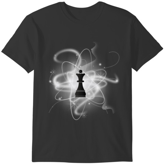 Black & White Retro Atomic Chess Piece - Queen T-shirt