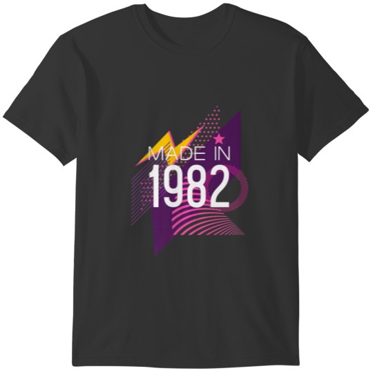 Retro 40Th Birthday T Made In 1982 Birthday Design T-shirt