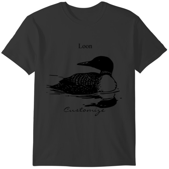 Loon Swimming Bird Art Thunder_Cove T-shirt