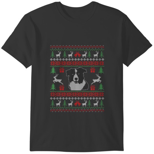 Christmas Border Collie In Santa Hat Xmas Ugly Swe T-shirt