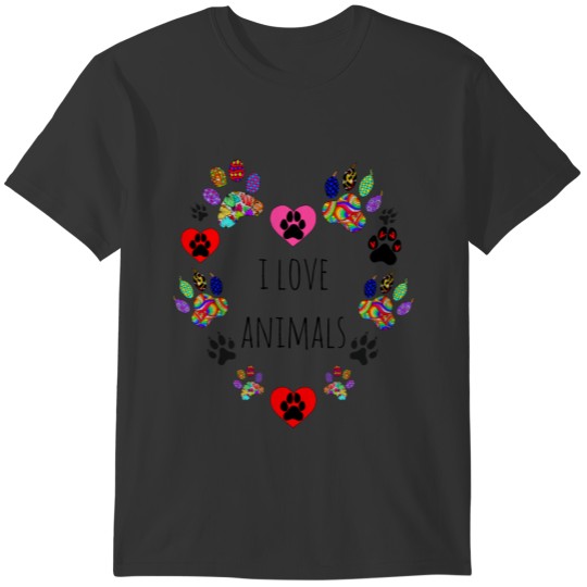 Cute and Colorful I Love Animals T-shirt