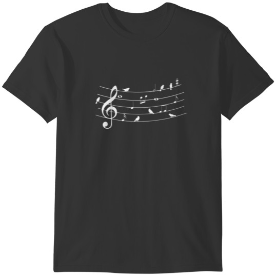 Musician Music Sheet Notes And Birds T-shirt