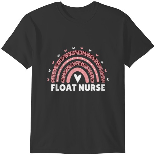 Float Nurse Nursing Leopard Rainbow Float Pool Nur T-shirt