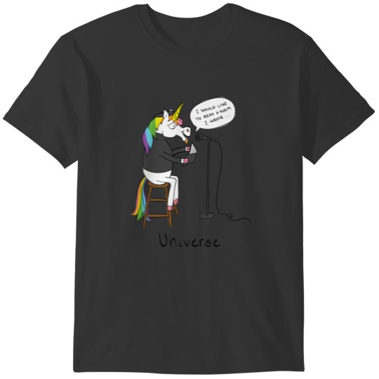 Universe Unicorn Reading Poetry Funny Men' T-shirt