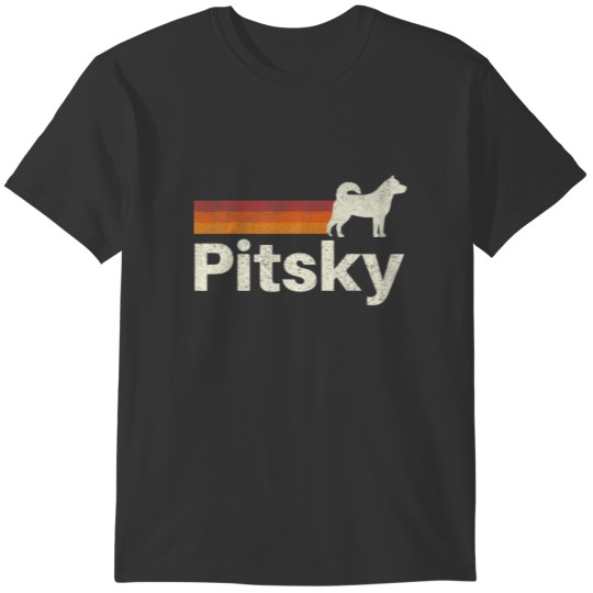Vintage Pitsky Retro Mom Dad Dog T-shirt