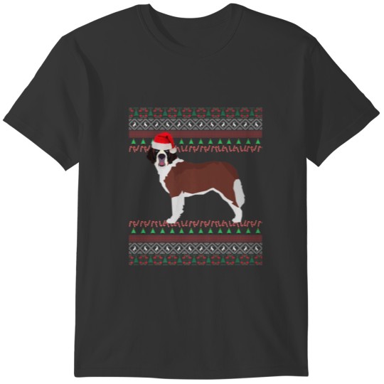 Saint Bernard Christmas Holiday Ugly St Bernard T-shirt