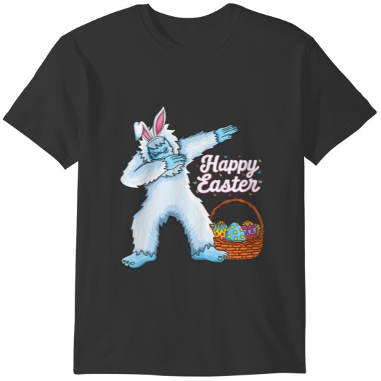 Dabbing Yeti Easter Eggs Bunny Kids Boys Girls Yet T-shirt