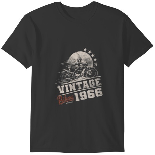 Vintage 1966 Bikers 56Th Birthday 56 Yrs Biker Mot T-shirt
