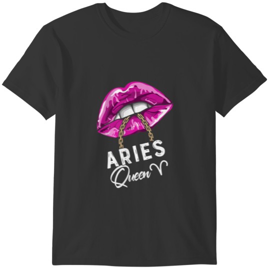 Womens Purple Aries Lips Queen Birthday Womens Zod T-shirt