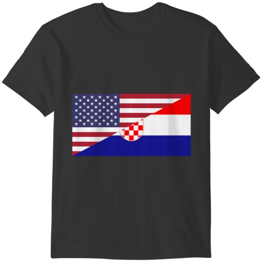 Croation American Pride US Croation Flag T-shirt