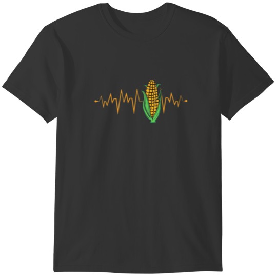 Funny Corn Heartbeat Corn On The Cob Farming EKG M T-shirt