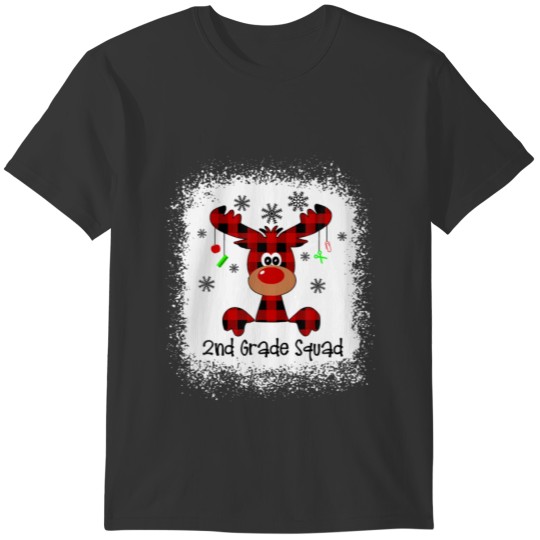 Bleached 2Nd Grade Squad Reindeer Funny Teacher Ch T-shirt