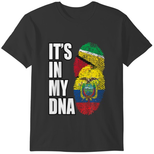 Ecuadorian And Guyanese Mix DNA Flag Heritage T-shirt