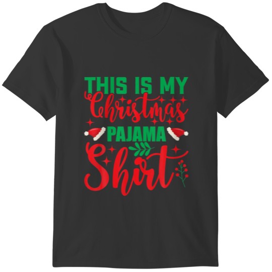 This Is My Christmas Pajama Xmas Lights Funny Holi T-shirt