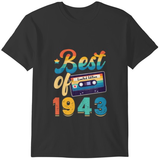 Retro Best Of 1943 Cassette Tape 79Th Birthday Dec T-shirt